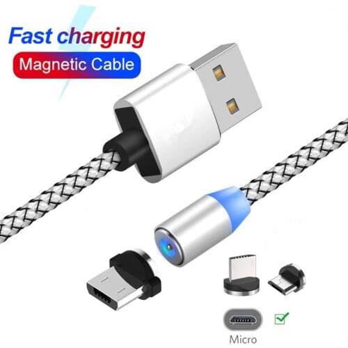 Magnetic Micro USB Charge Wire For Samsung A10 A3 A5 2016 A6 Huawei honor 7A Xiaomi Redmi 6A LG alcatel HTC Mobile phone charger