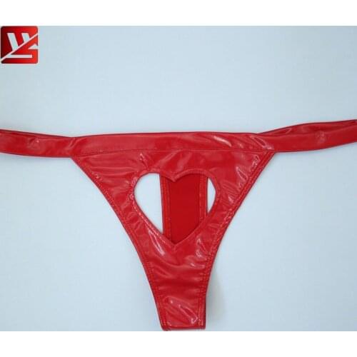 MEISE PVC Shiny G-String PU Leather Briefs Women Hollow Out Sexy Panties Underwear Erotic Lingerie G-String Thong Gay Wear F24