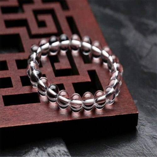 Fashion Natural White Crystal Stone Beads 8mm Bracelet