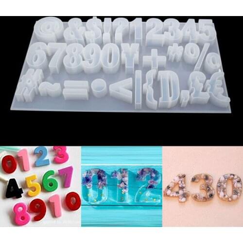 NOT AS LONG diy Crystal Epoxy Strip Symbol Number Silicone Resin Mold Mirror Pendant Silicon Letter Creative Handmade Jewelry