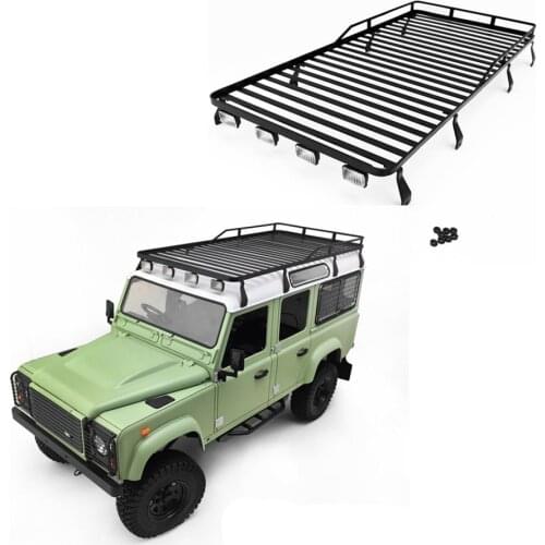 RC Car Upgrade Accessory Metal Roof Rack Luggage Rack W/ Light For 1/10 Scale Rock Crawler Toys Truck 4WD Gelande II D110