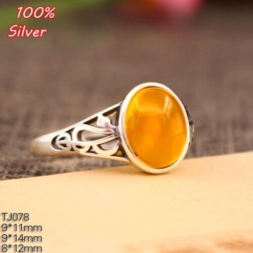 8*12/9*11MM 925 Sterling Silver Color Rings Setting With Oval Cabochon Base for Women Handmade Jewelry Setting Ring Blank Gift