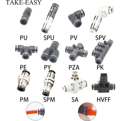 TAKE-EASY Pneumatic Fittings 4/6/8/10/12/14/16 Mm Compressor Accessories Air Quick Pipe and Connectors Tube Connect Parts