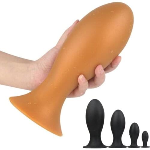 Liquid Silicone Huge Anal Beads Soft Butt Plug Male Prostate Massager Anus Vagina Dilator Stopper Sex Shop Toys For Women Men