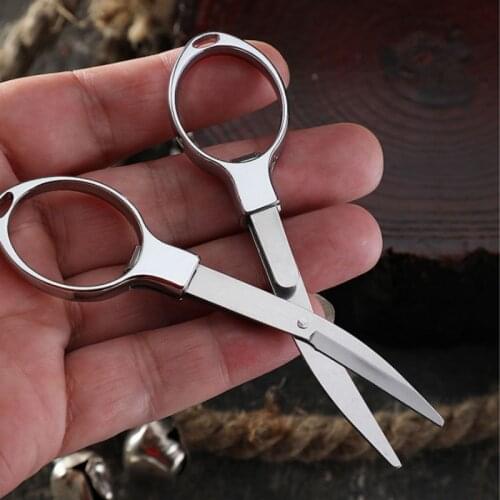 Durable Stainless Steel Foldable Sissors Portable Handmade Crafts Scissors Stationery Folding Scissors DIY SewingTool Home Tools