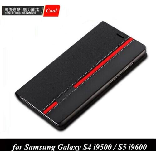 Luxury Wallet Bag Stand Mixed Colors Flip PU Leather Case For Samsung Galaxy S4 i9500 / S5 i9600 Cover Capa Fundas w/ Card Slots