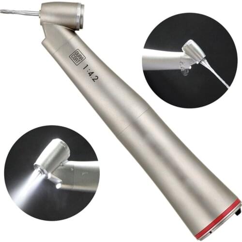 45 Degree LED Handpiece 1:4.2 Increasing High Speed Optical Contra Angle Surgery Electric Handpiece for E-type Micromotor