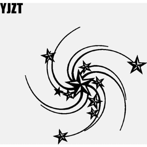 YJZT 15.7CM*15CM Car Sticker Vinyl Decal Stars Black/Silver C3-0652