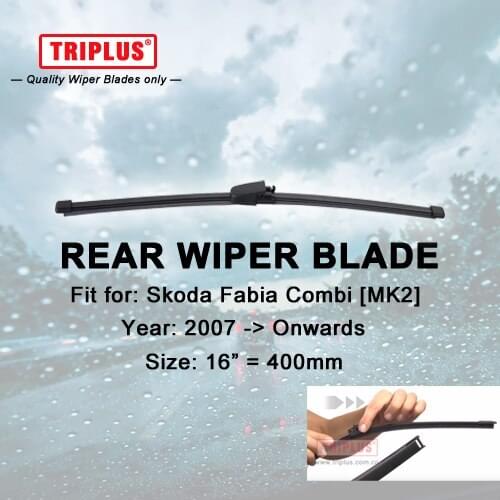 Rear Wiper Blade for Skoda Fabia Combi MK2 (2007-Onwards) 1pc 16" 400mm,Car Rear Windscreen Wipers,for Back Windshield Blades