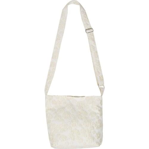 Harajuku Jacquard Flower 2021 Summer New Beige Large Capacity Shoulder Bag Canvas Messenger Bag Luxury Handbag