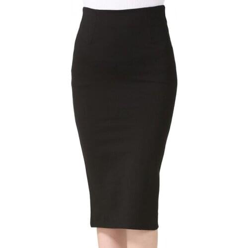 Fashion spring autumn 2018 new women skirt plus size high waist work slim pencil skirt open fork sexy office lady skirts female