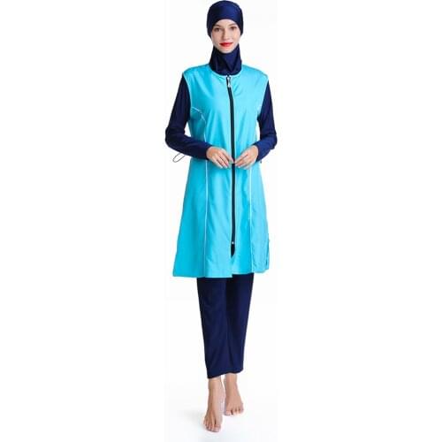 Women Floral Muslim Swimwear Sport Clothing Plus Size Burkinis Modest Full Cover Female Swimsuit Beach Sequins Swimsuit 3XL