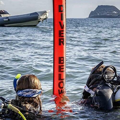 1.2m/1.5m/1.8m Scuba Diving SMB Inflatable Marker Reflective Band Surface Buoy Marker Signal Buoy Accessory