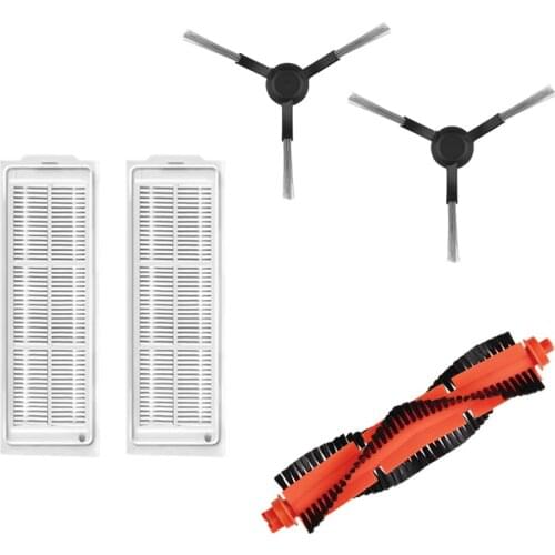 1 Turbine Brush + 2 Side Brush (Black) + 2 Filters for Xiaomi Mi Mop P SKV4109GL Robot Vacuum Cleaner Parts (STYTJ02YM)