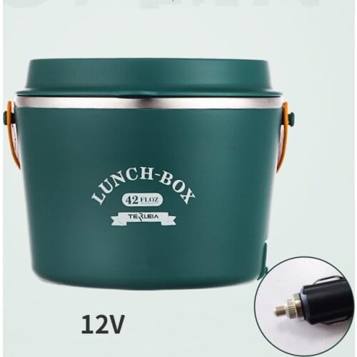 12v24v Car Electric Lunch Box 304 Stainless Steel Plug-in 110V220v Heating and Heat Preservation Portable Lunch Box