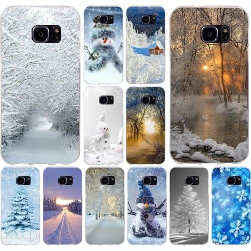 175H Christmas snow Soft TPU Silicone Cover Case for samsung Galaxy s6 s6 s7 edge s8 s9 plus case