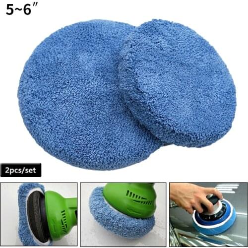 2/5 Pcs Furniture Car Polisher Pads Buffering Wax Bonnet Microfiber Coral Fleece Polishing Cleaning Cushions Household Scouring