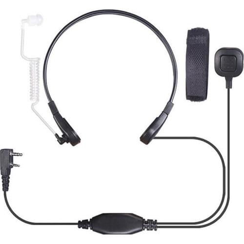 2 Pin Air Tube Earpiece Throat Control Finger PTT Mic Headset for Baofeng UV-5R 888s 666s UV-82 UV5R UV 3R Kenwood TYT Ham Radio