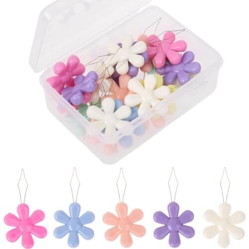 20pcs/box Flower Shape Wire Loop Needle Threaders Needlework Thread Guide Tool H58C