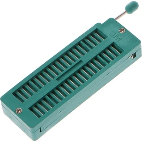 2021 New 16 20 24 28 40 P Pin 2.54MM Green DIP Test Universal ZIF IC Socket Welding Type
