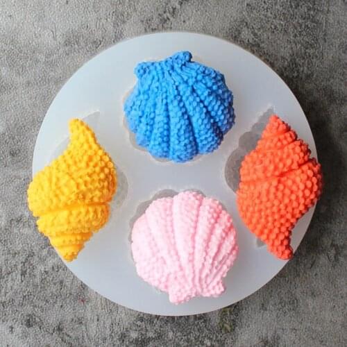 3D Conch Shell Cake Decoration Silicone Mold Biscuits Chocolate Fondant Molds Embossed Pastry Mould DIY Kitchen Baking Tools