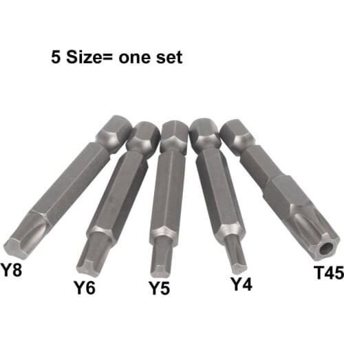5pcs/set Y shaped Torx Screwdriver bits for Bicycle anti-theft screws Trident Trigeminal triangular head Electric pneumatic Bit