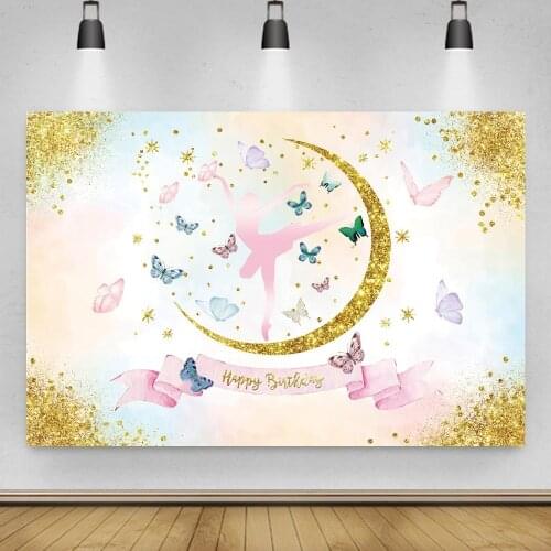 Ballet Girls Dream Background for Portrait Photography Butterflies Birthday Party Photozone Decors Backdrops Photocall Studio