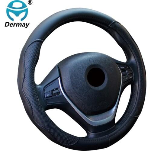 DERMAY Auto Car Steering-wheel Cover 5 Colors Anti-slip for 37-38CM 14/15" Steering Wheel Car Styling Free Shipping