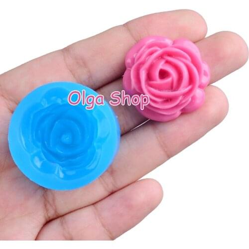 HYL381 25.4mm x 27.1mm Flower Silicone Mold Fondant Cake Decoration Candy Resin Clay Earrings Necklace Craft Soap Candle