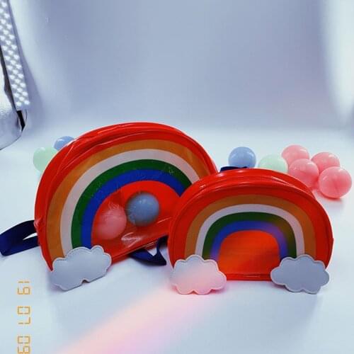 Children Rainbow Bag Cute Transparent Backpack Girl Fashion Casual PVC Bag IB032