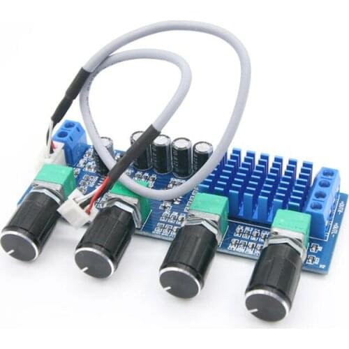 DC 12V 24V 80W x 2 Dual channel Digital Audio TPA3116 D2 Treble Bass Regulating Preset Pre amplifier Board Amplificador