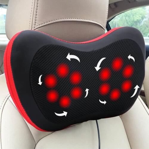 Electric Massage Pillow Car Home Shiatsu Massager Shoulder Neck Back Cervical Heating Kneading Infrared Massage Cushion for Cars