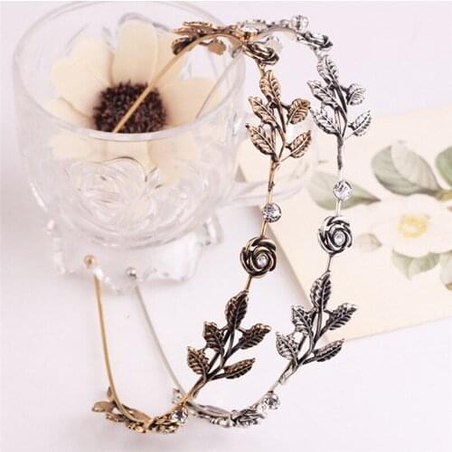 IMIXLOT Gold/Silver Color Metal Leaves Headband Women Elegant Baroque Style Charm Hair Accessories Hairband diademas para mujer