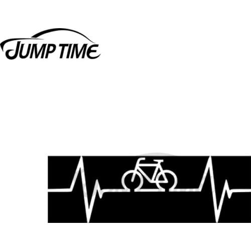 JumpTime 13 x 2.5cm For Bicycle Heart Beat Slap Decal Scratch-Proof Windows Laptop Car Stickers RV Motorcycle Car Assessoires