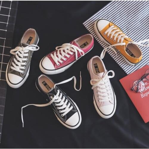 Woman Shoes Sneakers New Fashion Women Shoes Casual Flats Solid Canvas Classic Solid Candy Color Women Casual Shoes Sneakers