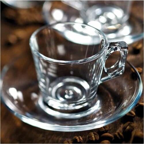 Concentrated European espresso cappuccino coffee cup simple lead-free heat resistant teacup 2pcs/set
