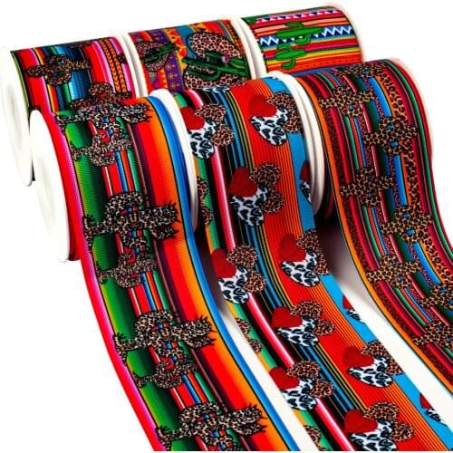 Cactus Printed Grosgrain Ribbon 10 Yards Mexican Style for Diy Handmade Materials