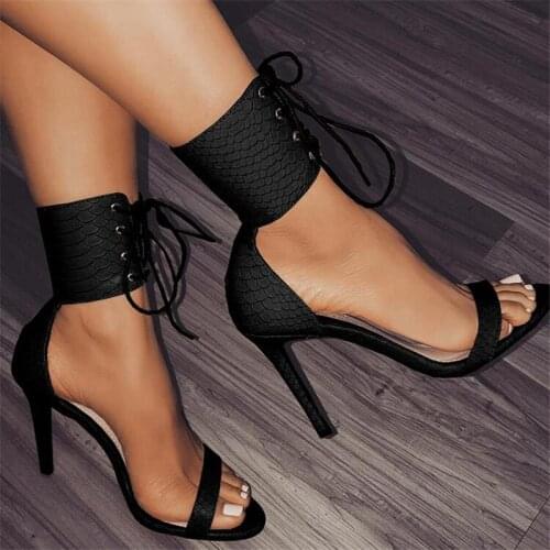 Summer Sexy Roman Buckle Strap Shoes Women Sandals Sexy Gladiator Lace Up Peep Toe Sandals High Heels Woman Ankle Boots