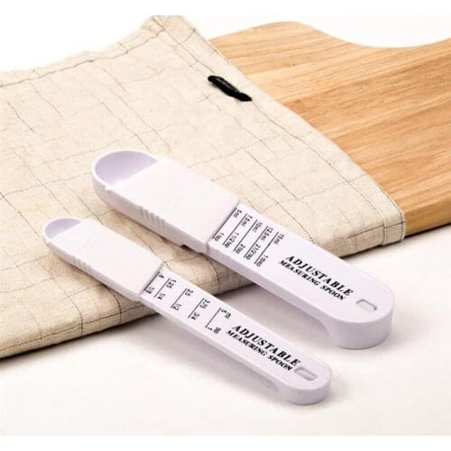 2pcs Adjustable Teaspoon Measuring Spoon Kitchen Gadget Kitchen Baking Accessories Scale Plastic Baking Quantitative Spoon
