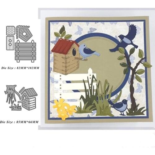 Bird house and vegetation Metal Cutting Die Mould Scrapbook Die Embossing DIY Handicraft Paper Card Photo Album 2021 New