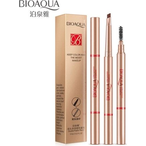 BIOAQUA Multifunction Automatic 3 Color Eyebrow Pen for Long Lasting Waterproof Eyebrow beauty Pencil With Eyebrow Makeup Brush