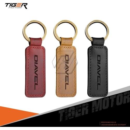 Motorcycle Cowhide Keychain Key Ring Case for Ducati X Diavel S 1260 Key