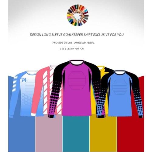 Customize Adult/kids soccer long sleeve goalkeeper jersey DIY shirt sponge goal keeper uniforms