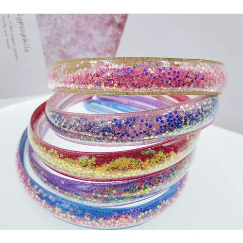 New arrival Kids' bling bling sequin Quicksand headband childrens lovely glitter bowknot hair hoop baby hair accessories