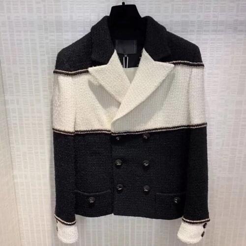 Fragrance air New small female temperament short coat of fund of winters alizarin tweed suit can customized big size