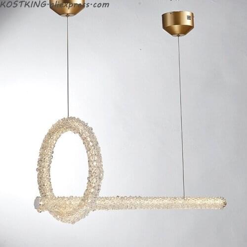 New modern chandelier lighting for dining room combination design led crystal light fixture kitchen island bar cristal hanglamp