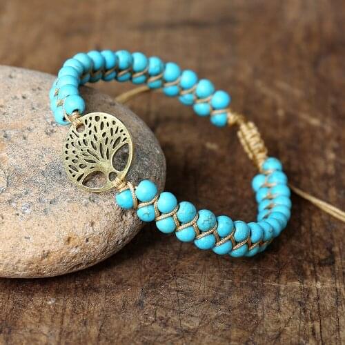 Stainless Steel Tree of Life Braided Bracelet Women Bohemia Yoga Zen Beaded Charm Wrap Bracelet Handmade Jewelry