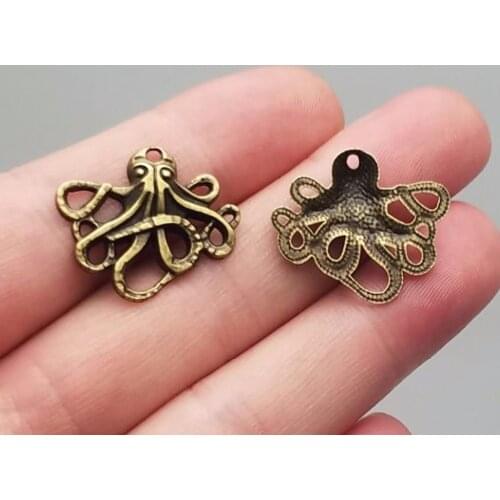 20pcs/lot--21x24mm, Antique bronze plated Octopus charms,DIY supplies,Jewelry accessories