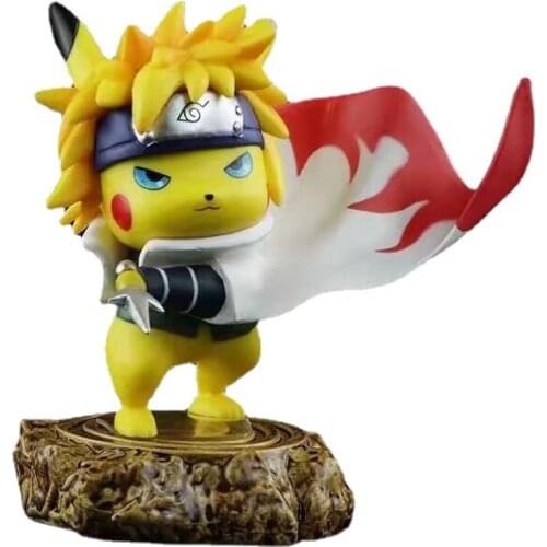 Pokemon Pikachu Cos Namikaze Minato NARUTO Model Figure Car Decoration Kids Birthday Toy Surprise Gift