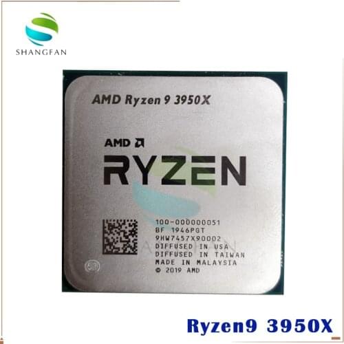 AMD Ryzen 9 3950X Ryzen 9 3950X R9 3950X 3.5 GHz 16-Core 32-Thread CPU Processor 7NM L3=64M 100-000000051 Socket AM4